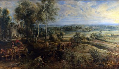 Een uitzicht op Het Steen in de vroege ochtend door Peter Paul Rubens
